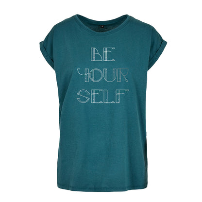 Be Yourself Metallic Silver Text Women's Casual T-Shirt-Danny Tenaglia Store