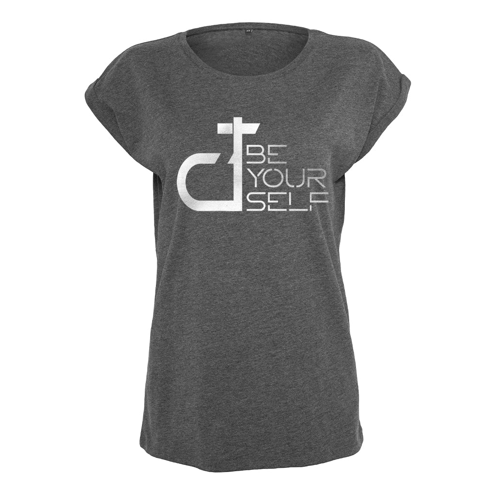 DT Be Yourself Metallic Silver Logo Women's Casual T-Shirt-Danny Tenaglia Store