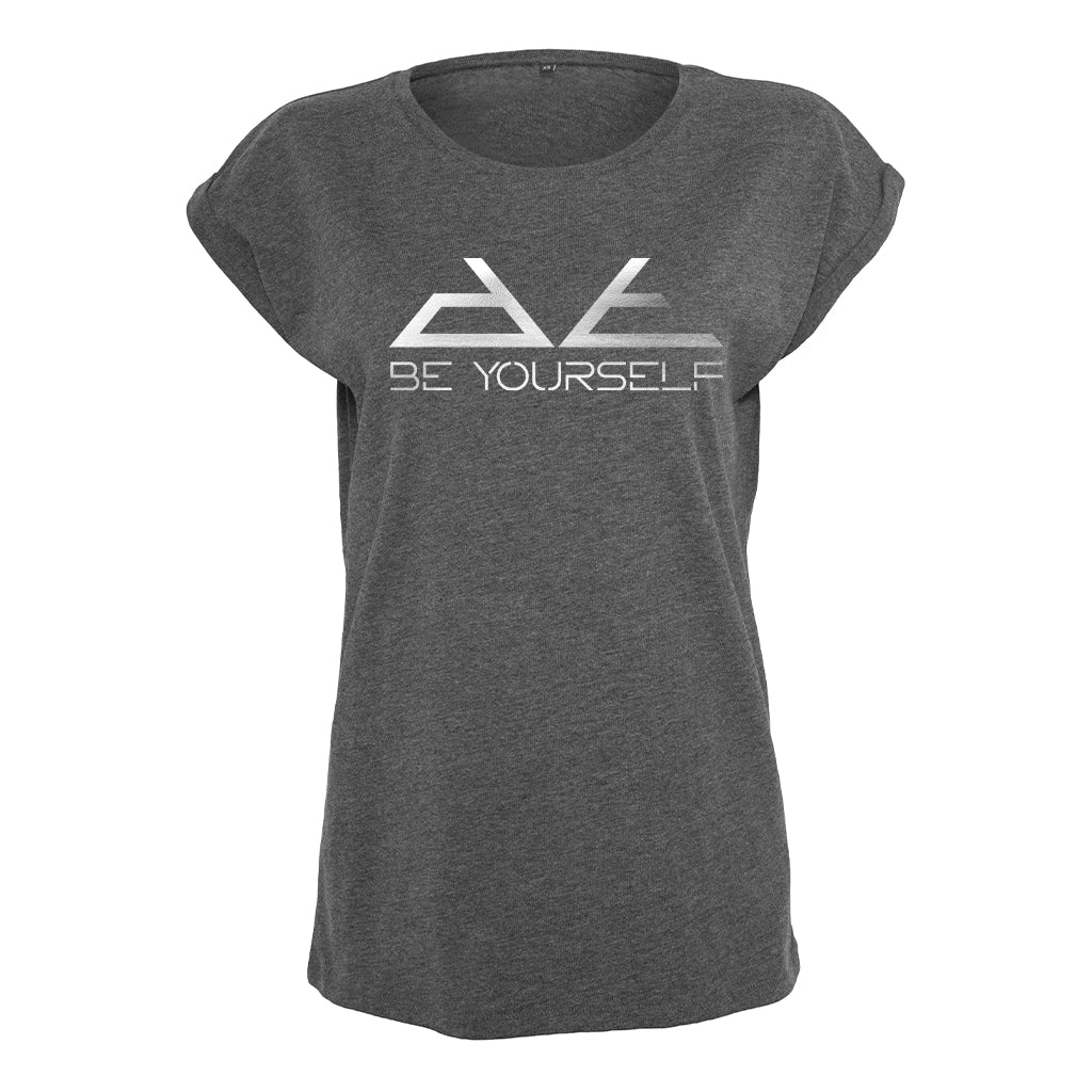 DT Metallic Silver Be Yourself Pyramid Logo Women's Casual T-Shirt-Danny Tenaglia Store