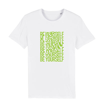 Be Yourself Warped Neon Green Text Men's Organic T-Shirt-Danny Tenaglia Store