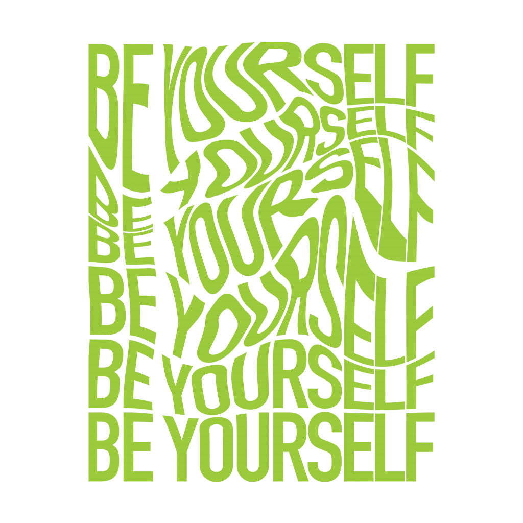 Be Yourself Warped Neon Green Text Women's Iconic Fitted T-Shirt